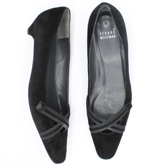 Stuart Weitzman Shoes - Stuart Weitzman Black Criss Cross Low Heels 7 N